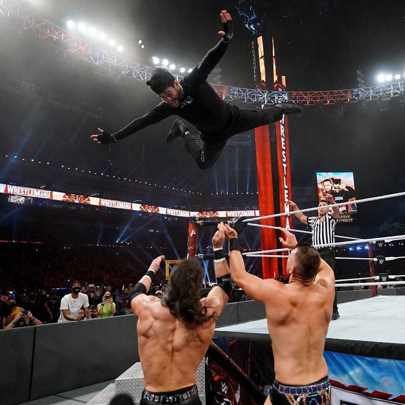 One of the many impressive moments in Bad Bunny's impressive debut at WrestleMania.